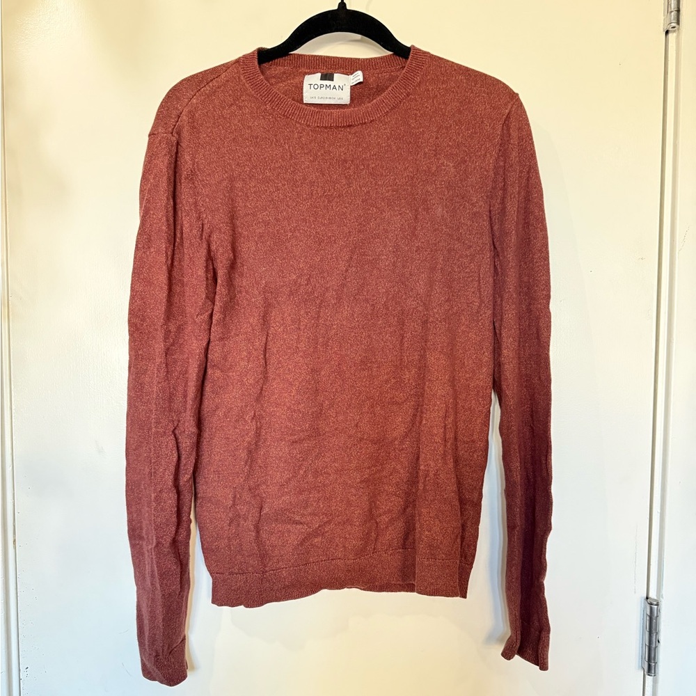 Topman Men's Brick Red Crewneck Sweater
